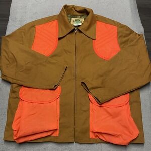 Vintage Ideal Hunting Jacket Mens 2XL Brown Duck Canvas Pockets Shooting 80s
